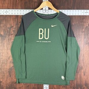 NIKE BAYLOR BEARS LONG SLEEVE PREMIUM SHIRT Green Gold Womens‎ Medium NCAA EUC